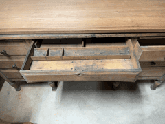 Wood Writing Desk with Drawers