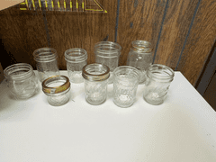 Lot of Clear Glass Mason Jars