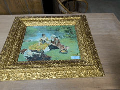 Framed Oil Painting with Outdoor Scene