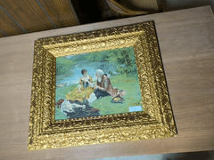 Framed Oil Painting with Outdoor Scene