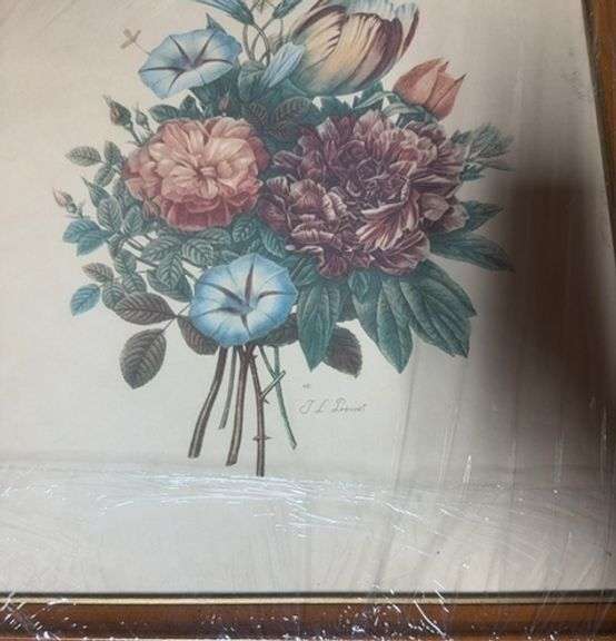 Two Framed Floral Prints by J. L. Prevost