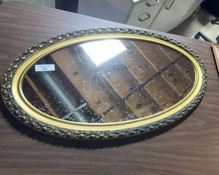 Oval Framed Wall Mirror