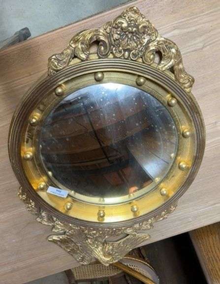 Gold Tone Eagle Mirror Wall Hanging
