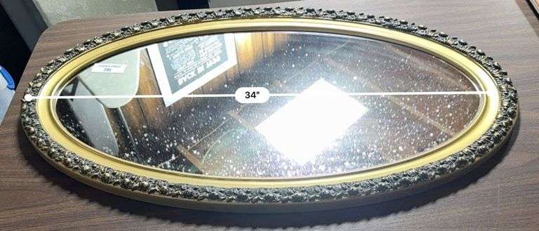 Oval Framed Wall Mirror