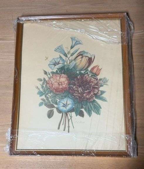 Two Framed Floral Prints by J. L. Prevost