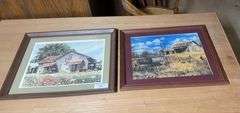 Framed Rural Farmhouse Prints - Set of Two