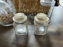 Assorted Decorative Glass Jars with Wicker Basket