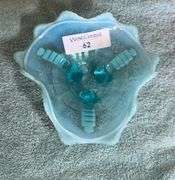 Blue Opalescent Glass Candy Dish