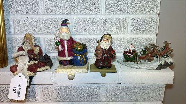 Set of Four Santa Claus Stocking Holders