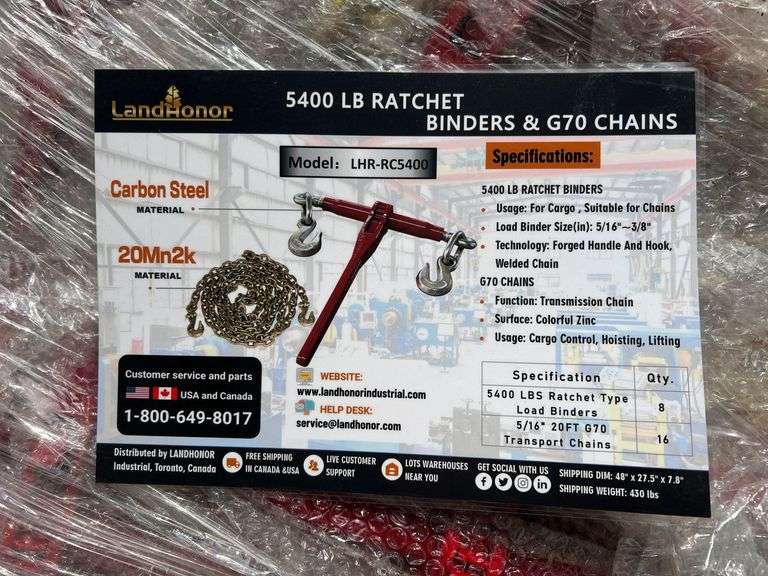 5400 LB Ratchet Binders & G70 Chains image