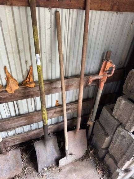 Shovels, Scraper, and a Hand Pump
