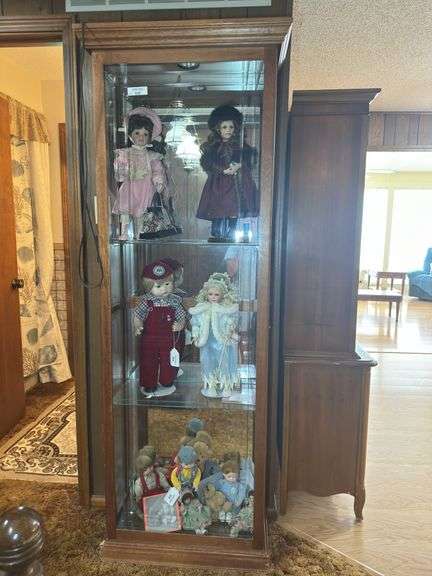 Lighted Glass/Wooden Display Cabinet-CABINET ONLY NO CONTENTS image