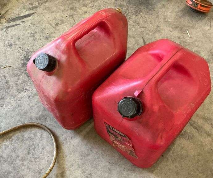 Lot of Two Red Gas Cans