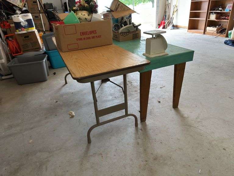 Two Tables - One Folding and One Wooden image