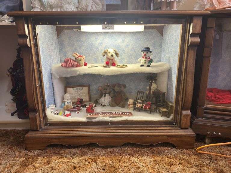 Console TV converted to Lighted Display Cabinet-NO CONTENTS