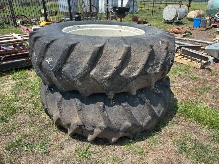 Pair of Tractor Tires, Size 20.8-38 on 18" Rims image