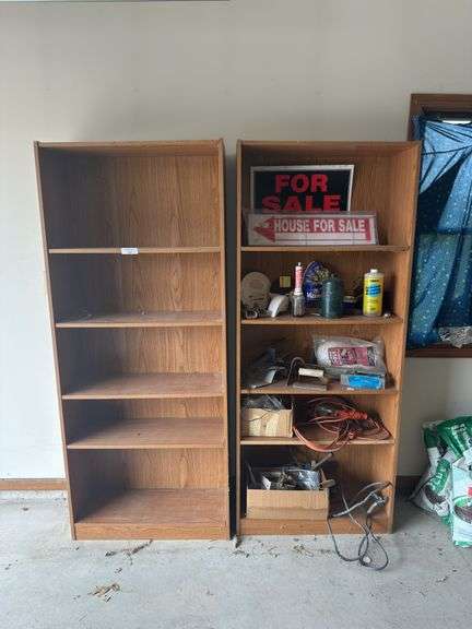 Pair of Wooden Bookcases or Shelving Units image