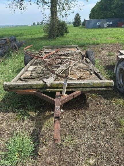 Farm Utility Trailer with Metal Wheels image