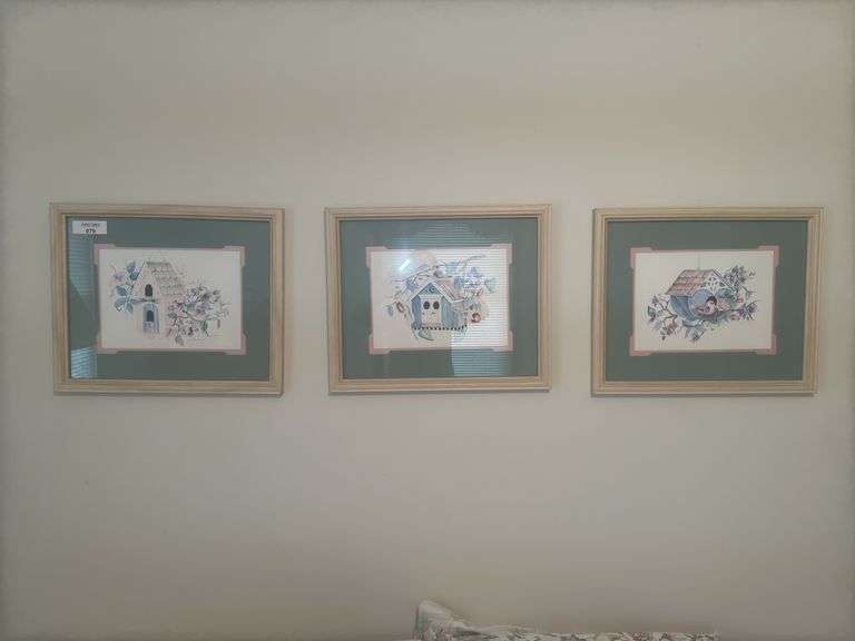 Framed Birdhouse Prints, Angel, and Other Wall Decor image