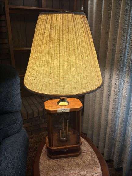 Accent Lamp with Lighted Wood and Glass Base image