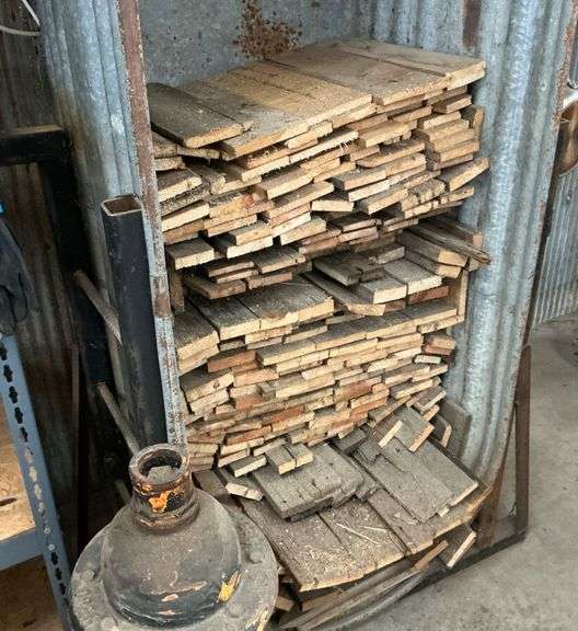 Salvaged Wood Planks and Metal Storage Container