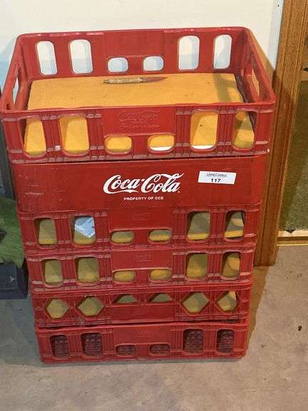 Lot of Coca-Cola and Knudsen Beverage Crates