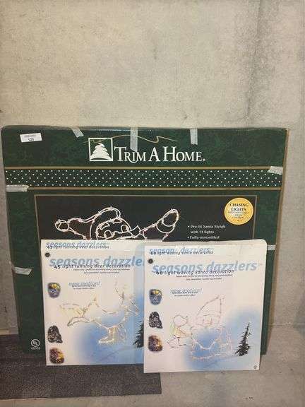 Trim A Home Santa Sleigh Decoration with Lighted Deer and Santa image