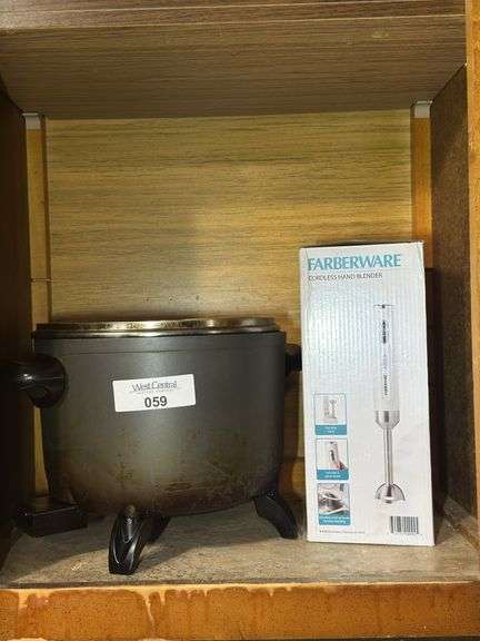 Presto Electric Pot and Farberware Cordless Hand Blender image