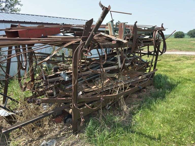 Scrap Metal Lot with Wheelbarrow and More image