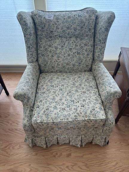 Ethan Allen Wingback Armchair - Floral Pattern image