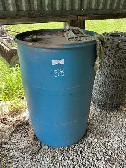 Blue Plastic 55 Gallon Drum image