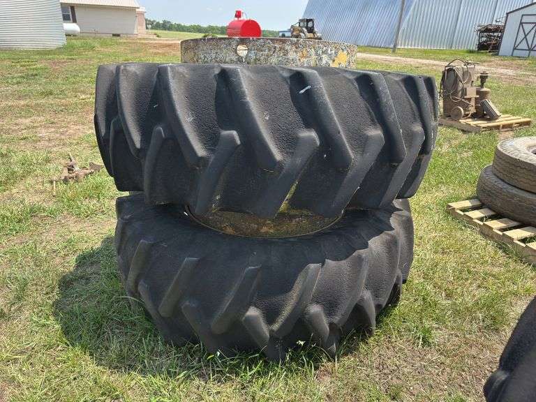 Pair of 20.8-34 Tractor Tires with Rims image