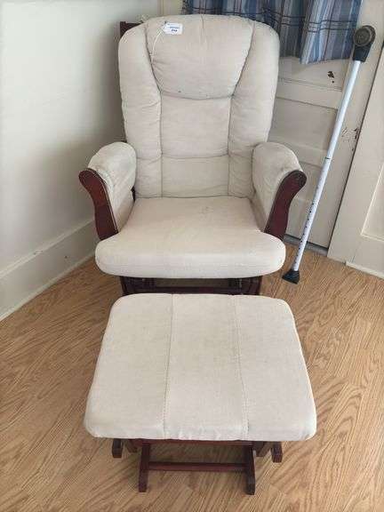 Upholstered Gliding Rocker with Ottoman image