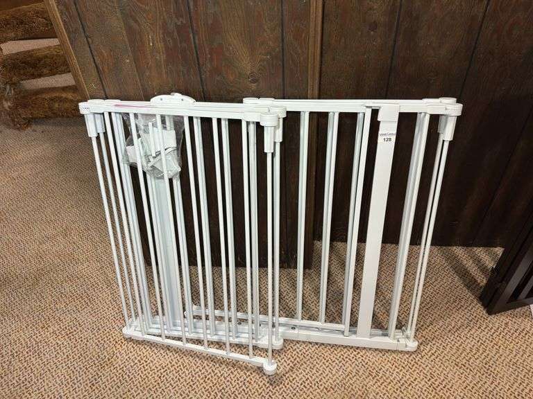 Arf Pets Freestanding Dog Gate with Walkthrough Door and White  Baby Gate