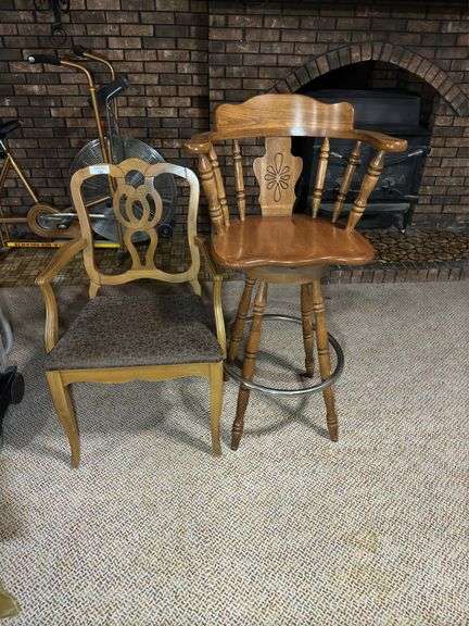 Wooden Swivel Barstool and Accent Chair image