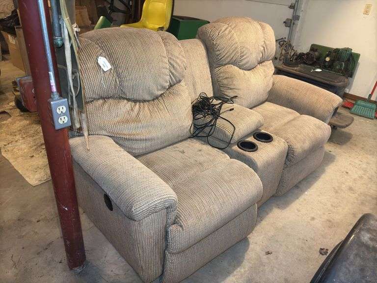 Two-Seat Upholstered Reclining Loveseat with Console image
