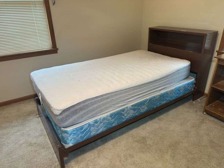 Twin Bed with Headboard and Mattress image