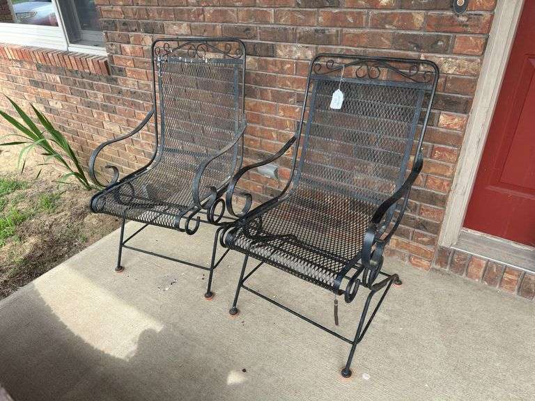 Pair of Wrought Iron Outdoor Chairs image