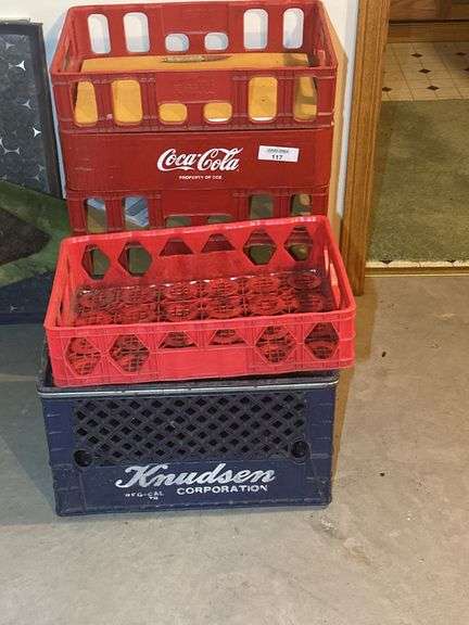 Lot of Coca-Cola and Knudsen Beverage Crates image