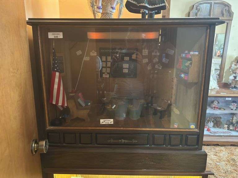 Console TV converted to Lighted Display Cabinet-NO CONTENTS image