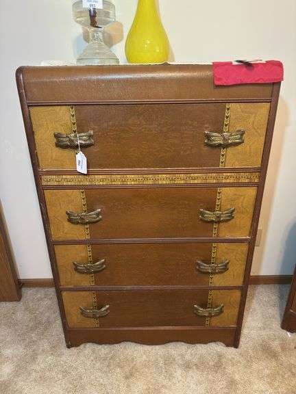 Art Deco Style Wooden Chest of Drawers-4 image