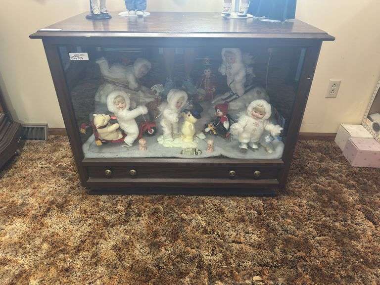 Console TV converted to Lighted Display Cabinet-NO CONTENTS image