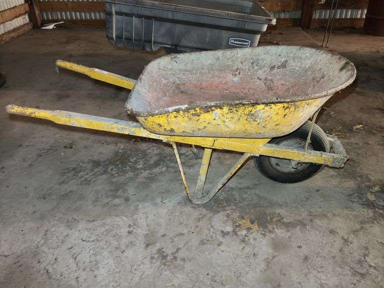Yellow Construction Wheelbarrow image