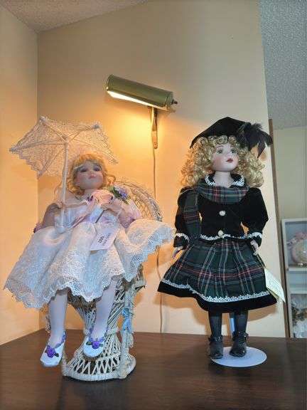 Two Collectible Porcelain Dolls image