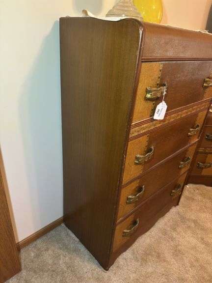 Art Deco Style Wooden Chest of Drawers-4