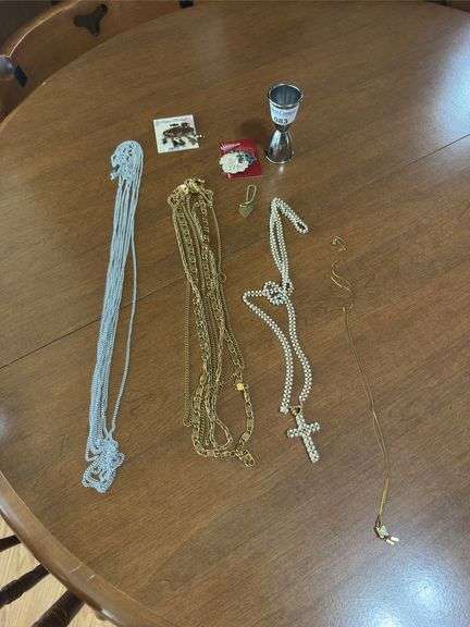 Jewelry, Collectible Pins, and Jigger Lot image