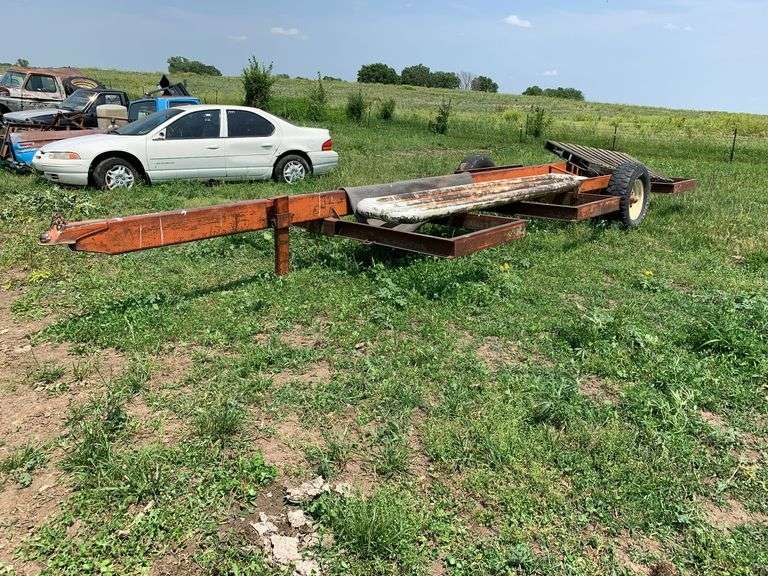 Orange Steel Utility Trailer with Pallet & Pipe image