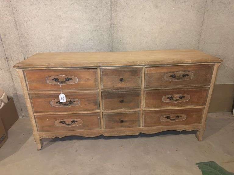 Large Wooden Dresser with Nine Drawers image