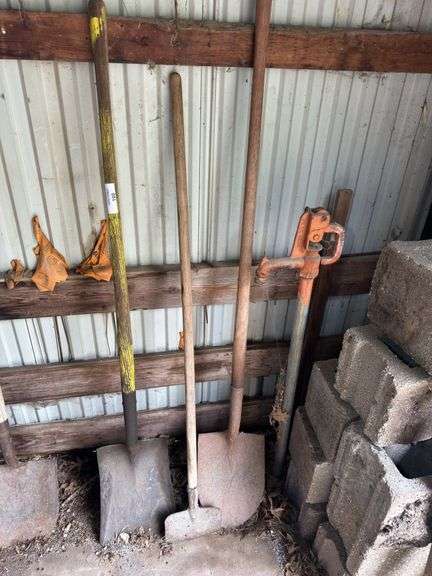 Shovels, Scraper, and a Hand Pump image