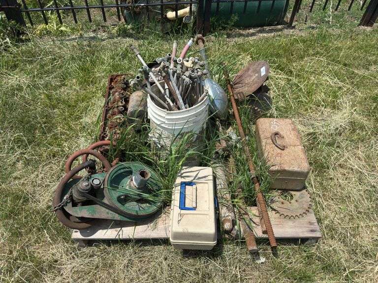 Pallet of Mixed Metal Parts and Tools image